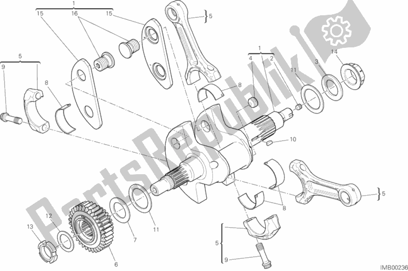 All parts for the Connecting Rods of the Ducati Diavel Xdiavel Thailand 1260 2019